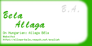 bela allaga business card